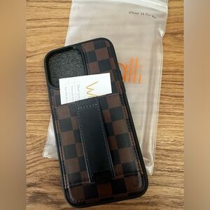 Wallis Brown and Black Checkered Phone Case